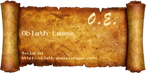 Oblath Emese névjegykártya